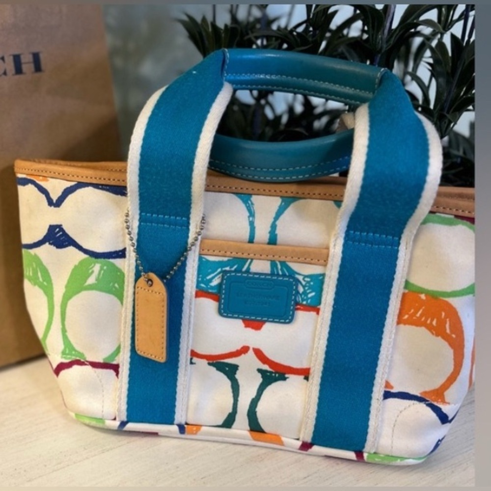 Coach Vintage Hampton Multicolor
Signature Mini Canvas Tote Bag